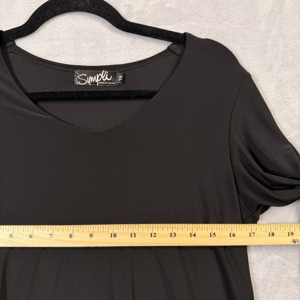 Sympli Tunic Top Asymmetrical Women's 10 Black Stretch Quiet‎ Luxury Comfort - Picture 5 of 14